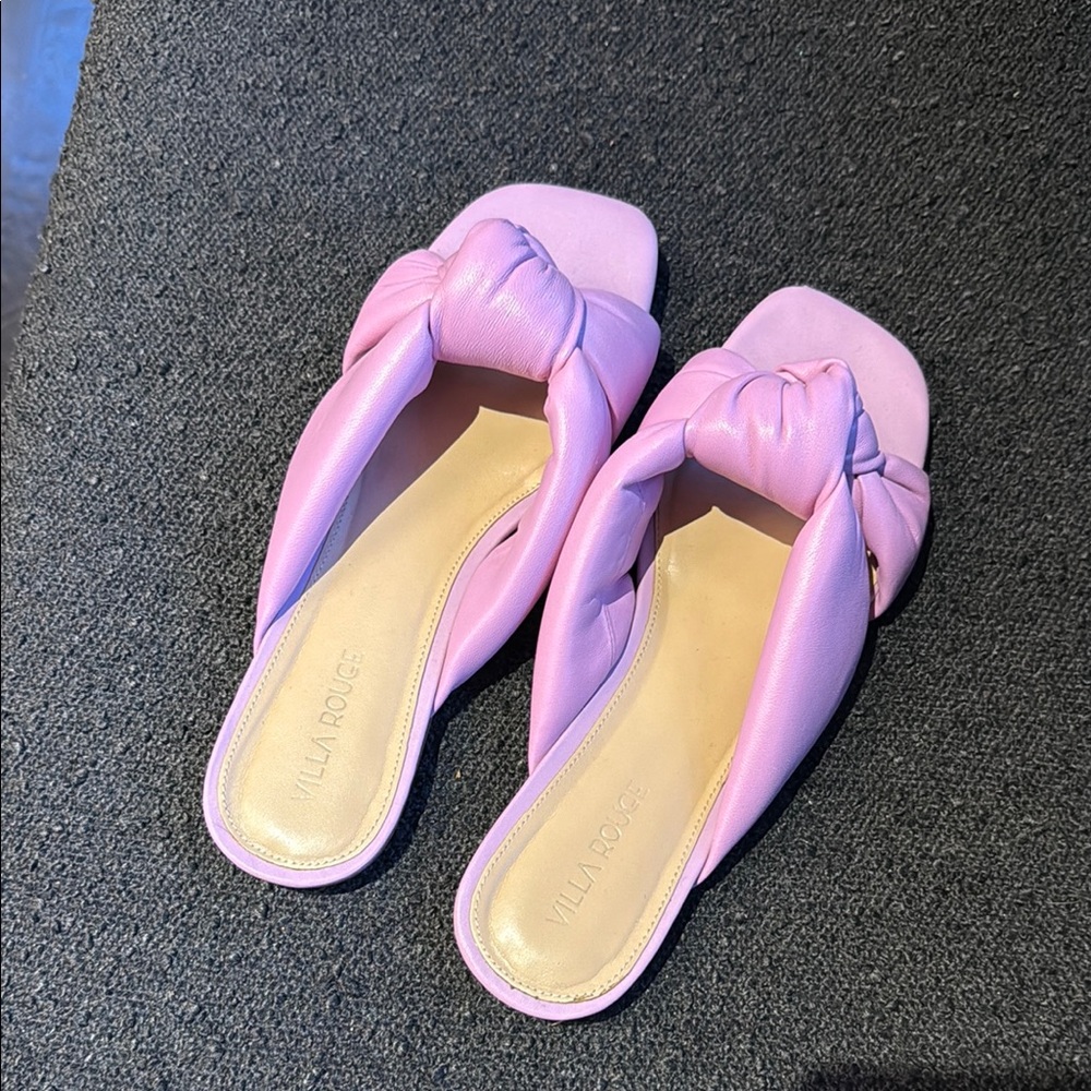 RARELY WORN Knotted Mules with Ruched Design